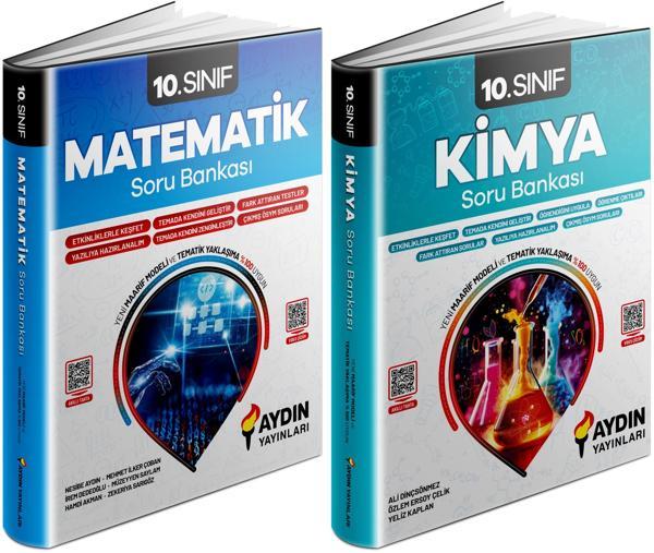 Aydın 2025 10. Sınıf Matematik + Kimya Konu Özetli Soru Bankası Seti 2 Kitap - Aydın Yayınları - Image 1