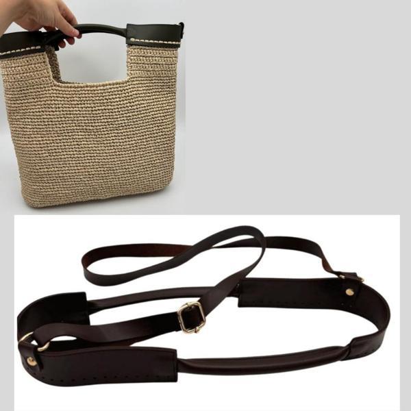 Çanta Aksesuar Tutma Saplı Model Çanta Yapım Aparatı Koyu Kahve Renk Light Gold Metalli - Image 1