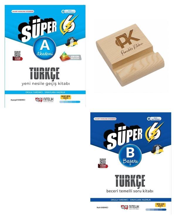 Nitelik 6. Sınıf Türkçe A-B Beceri Temelli Soru Bankası + Telefon Standı - Nitelik Yayınları - Image 1