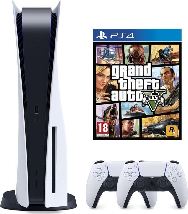 Playstation 5 825 GB + 2. PS5 DualSense + PS5 GTA 5 - Image 1