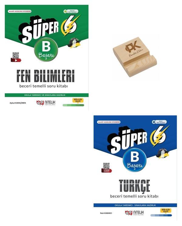 Nitelik 6. Sınıf Fen Bilimleri ve Türkçe (B) Beceri Temelli Soru Bankası + Telefon Standı - Nitelik Yayınları - Image 1