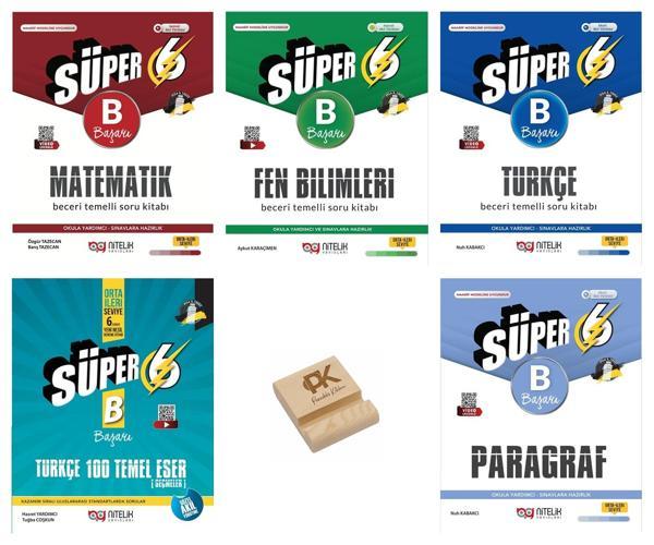 Nitelik 6. Sınıf Süper B Serisi Matematik Fen Türkçe 100 Temel Eser ve Paragraf Soru Bankası 5li Set - Nitelik Yayınları - Image 1