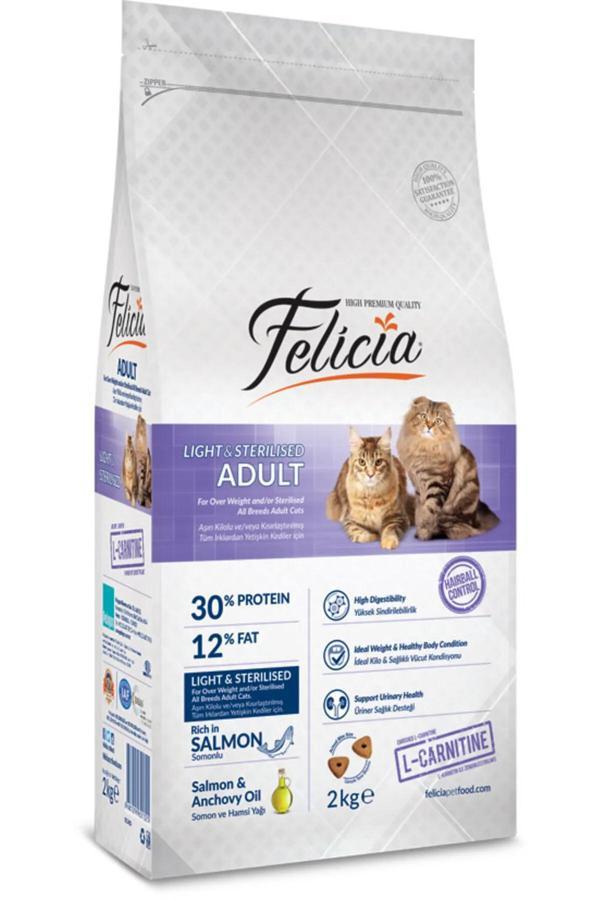 Felicia Somonlu Sterilised Kısırlaştırılmış Hypoallergenic Az Tahıllı Kedi Maması 2 Kg - Image 1
