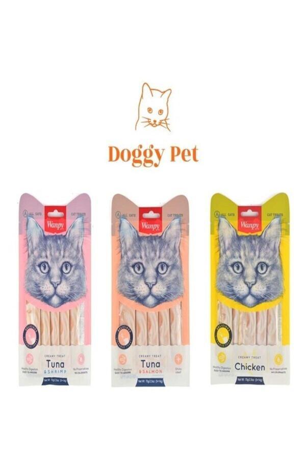 Wanpy Tavuk-Somon Ve Karides 3 Paket Sıvı Ödül Maması - Image 1