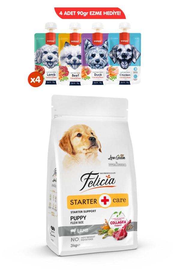 Felicia Kolajen Destekli Hipoalerjenik Yavru Kuzulu Köpek Maması 3Kg + 4 Adet Wanpy Ezme 90Gr - Image 1
