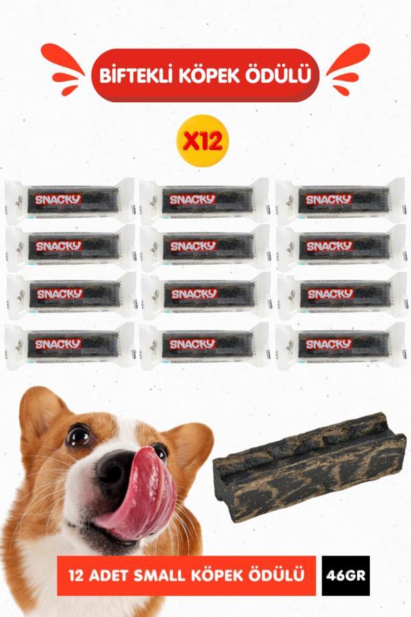 Snacky 12 Adet %100 Doğal Biftekli Sığır Etli Köpek Eğitim Ödülü - 12 X 46Gr - Image 1