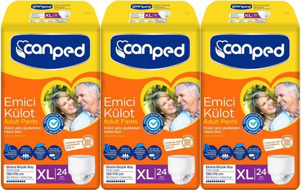 Canped Emici Külot Hasta Yetişkin Bezi XL - Ekstra Büyük - Extra Large 72 Adet (3PK*24) - Image 1