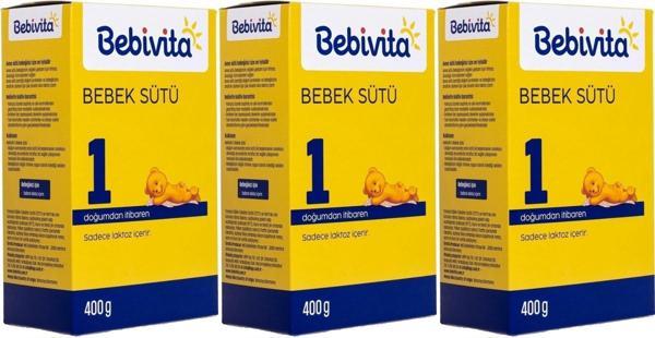 Bebivita Bebek Sütü 400GR No:1 (0-6 Ay) Doğumdan İtibaren (3 Lü Set) - Image 1