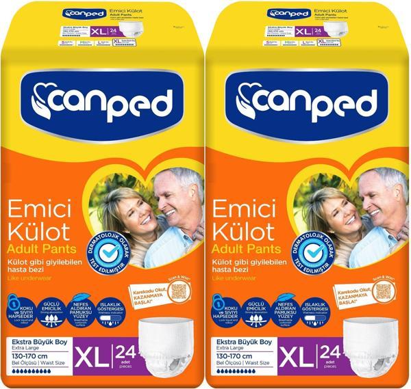 Canped Emici Külot Hasta Yetişkin Bezi XL - Ekstra Büyük - Extra Large 48 Adet (2PK*24) - Image 1