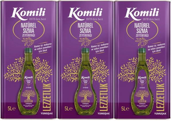 Komili Zeytinyağı 15LT Natural Ege Sızması (Teneke) (3PK*5LT) - Image 1