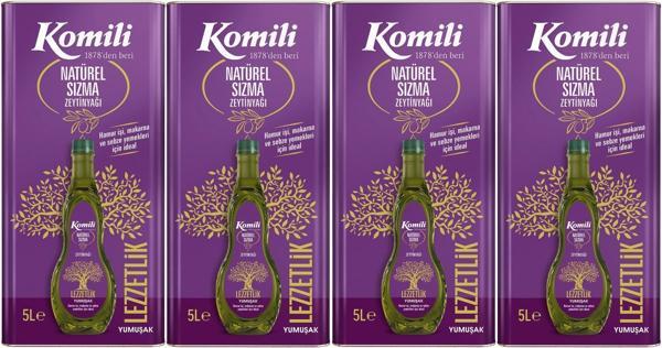 Komili Zeytinyağı 20LT Natural Ege Sızması (Teneke) (4PK*5LT) - Image 1