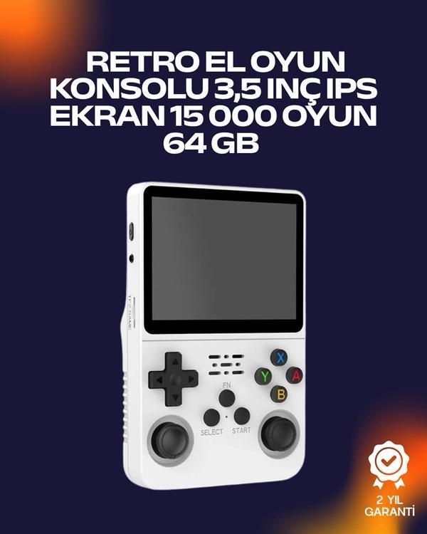 R36S Retro Oyun Cihazı – Çift MicroSD Desteği Çoklu Platform Uyumu 3200 mAh Batarya - Image 1