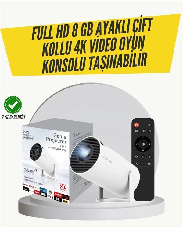 Kablosuz 4K Projeksiyon – Wi‑Fi 6 & Bluetooth 5.0 ile Oyun ve Uygulama Merkezli - Image 1