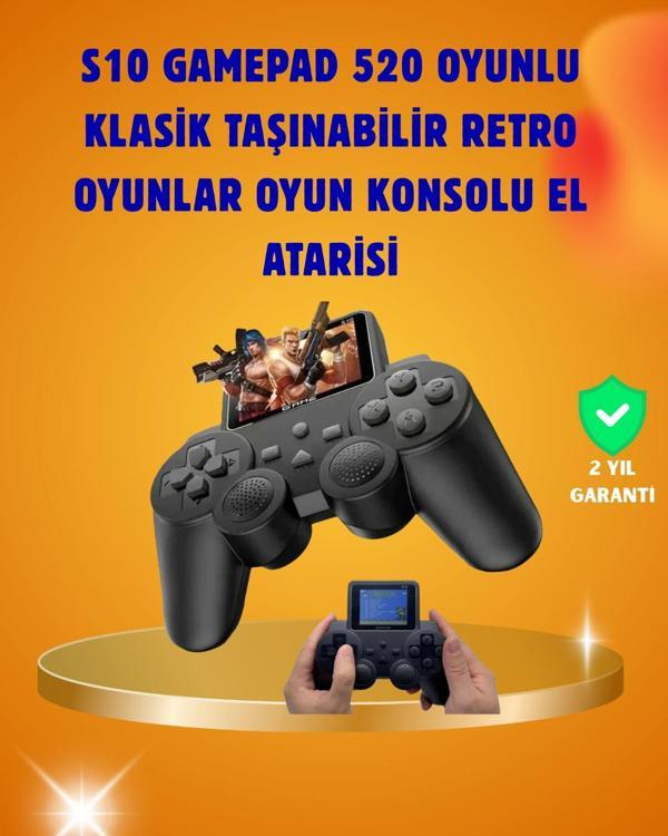 Çocuklar ve Yetişkinler İçin Uygun 500 Oyunlu Taşınabilir Mini Retro El Konsolu - Image 1