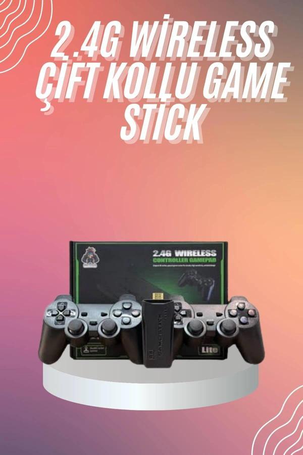 4k Game Stick Oyun Konsolu 2.4g Kablosuz Çift Kol Nostaljik Oyunlar - Image 1