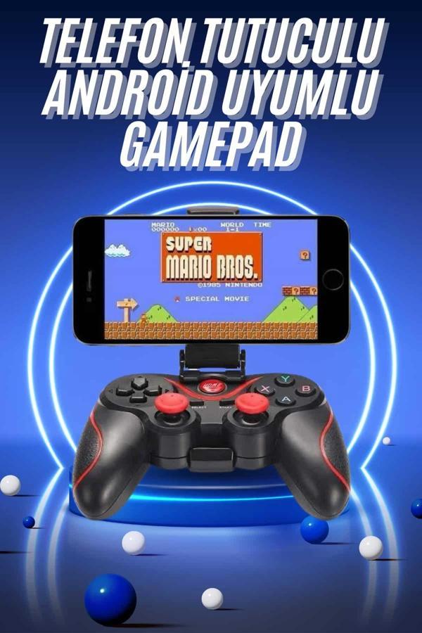 Joystik Gamepad Bluetooth Telefon Tutucu Oyun Kolu Telefon Android Uyumlu - Image 1