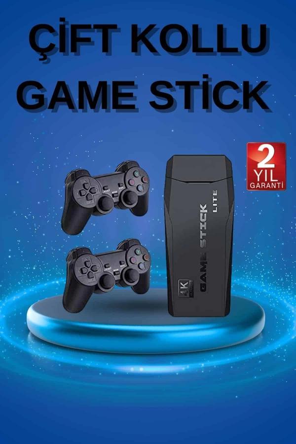 Retro Oyunlar 4k Game Stick 2.4g Kablosuz Çift Kol 3500 Oyun Atari - Image 1