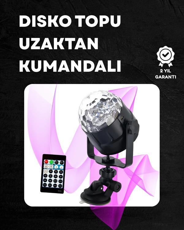 Kompakt Tasarımlı Döner Renkli LED Disko Topu - Ev ve Profesyonel Kullanım - Image 1