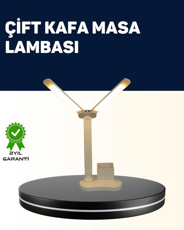 Ayarlanabilir Kısılabilir LED Masa Lambası | Entegre Kalemlik ve Telefon Tutucu Özellikli - Image 1