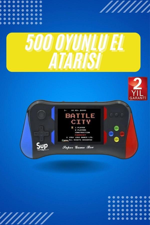 3.5 İnç 500 Klasik Retro Oyun Yüklü Kollu Oyun Konsolu - Image 1