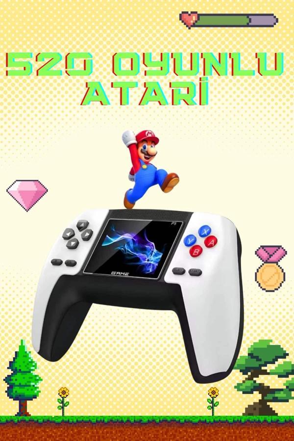 Retro Konsol P5 Uyumlu Taşınabilir 520 Oyunlu Kablosuz Game Stick - Image 1