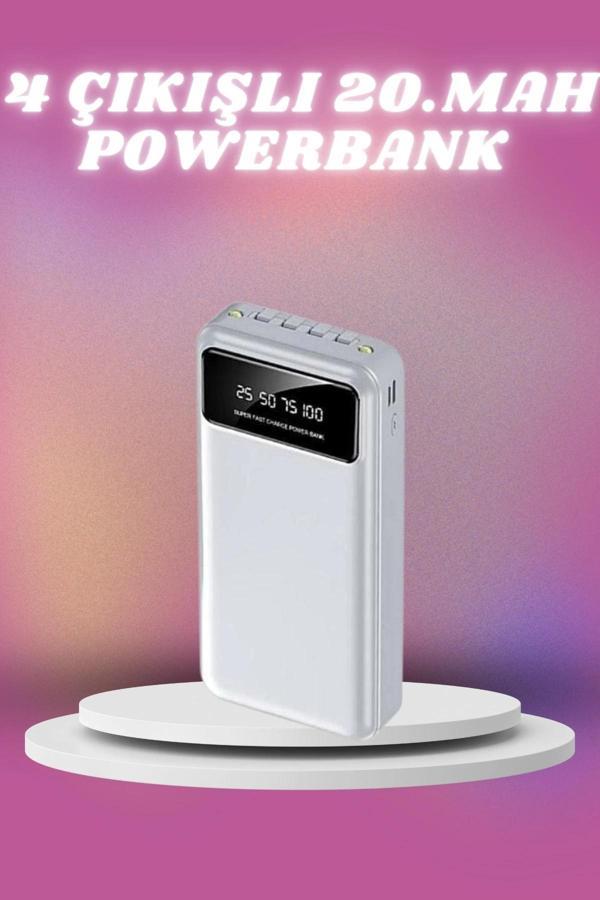 4 Çıkışlı 20.000 MAH Powerbank Taşınabilir Çoklu Giriş - Image 1