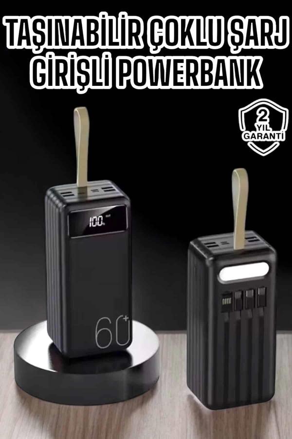 Powerbank 60.000 MAH 4 Portlu Uzun Şarj Süreli Dijital Göstergeli - Image 1