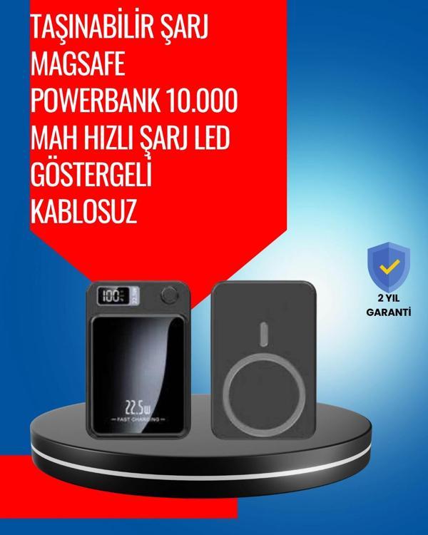 Alüminyum Alaşımlı 20W PD Hızlı Şarj ve Manyetik Kablosuz Powerbank - Image 1