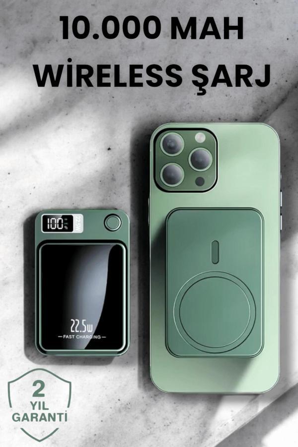 Pratik ve Taşınabilir 10.000 mAh Wireless Powerbank Hızlı Şarj Avantajı - Image 1