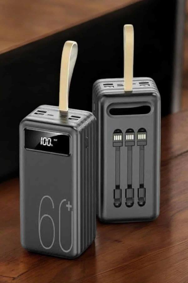 Powerbank 60.000 MAH 4 Portlu Uzun Şarj Süreli Dijital Göstergeli - Image 1