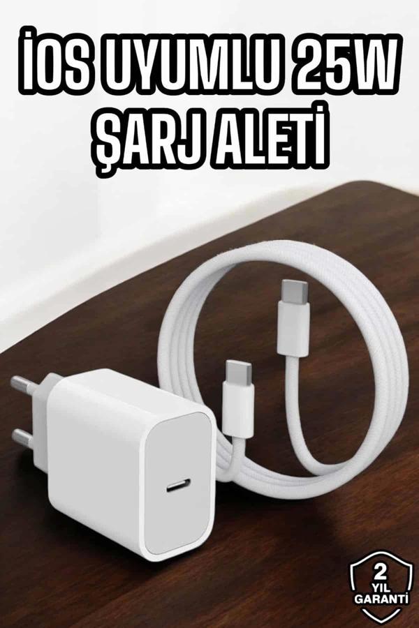 Şarj Aleti İOS 15/15 Pro Max Uyumlu Şarj Adaptörü ve Kablosu - Image 1