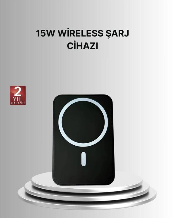 360° Döner Başlıklı MagSafe Araç Telefon Tutucu 15W Güvenli Kablosuz Şarj - Image 1