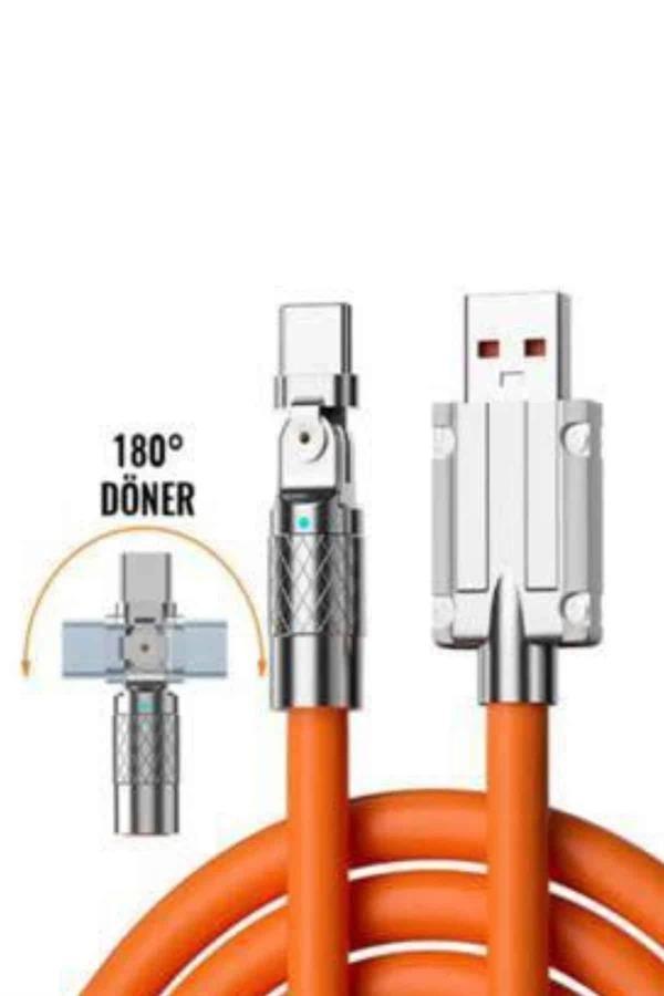 3 İn 1 Süper Hızlı Şarj Kablosu Android ve İOS Uyumlu Silikon Şarj Kablosu - Image 1