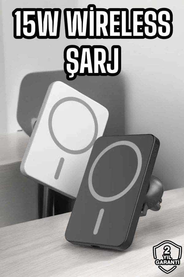 İOS Uyumlu Manyetik Tasarım Magsafe İphone 12/13/14/15 araç şarjı - Image 1