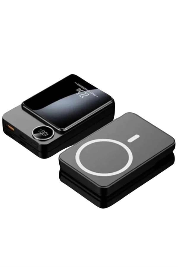 Magsafe Powerbank 10.000 mAh 22.5 Watt Hızlı Şarj Göstergeli Kablosuz Taşınabilir Şarj - Image 1