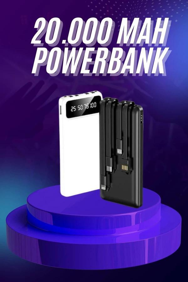 Powerbank 20.000 MAH Hızlı Şarj Özellikli Taşınabilir USB Girişli - Image 1