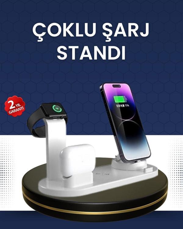 Modern Tasarımlı Çok Fonksiyonlu Kablosuz Şarj Standı - Image 1