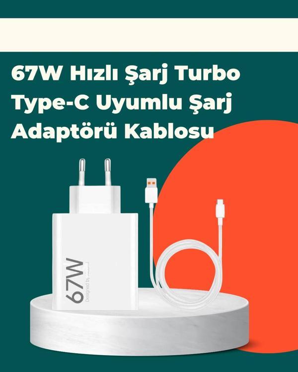 Güvenli ve Hızlı Şarj İçin 67W Turbo Adaptör Type-C Kablo ile - Image 1