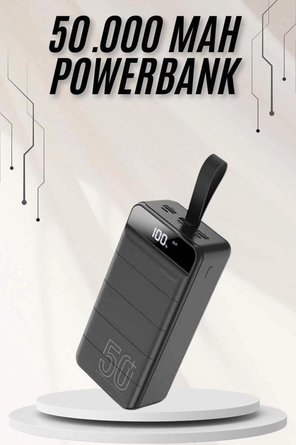 Powerbank Çoklu Şarj Girişi 50.000 Mah Taşınabilir Dijital Göstergeli - Image 1