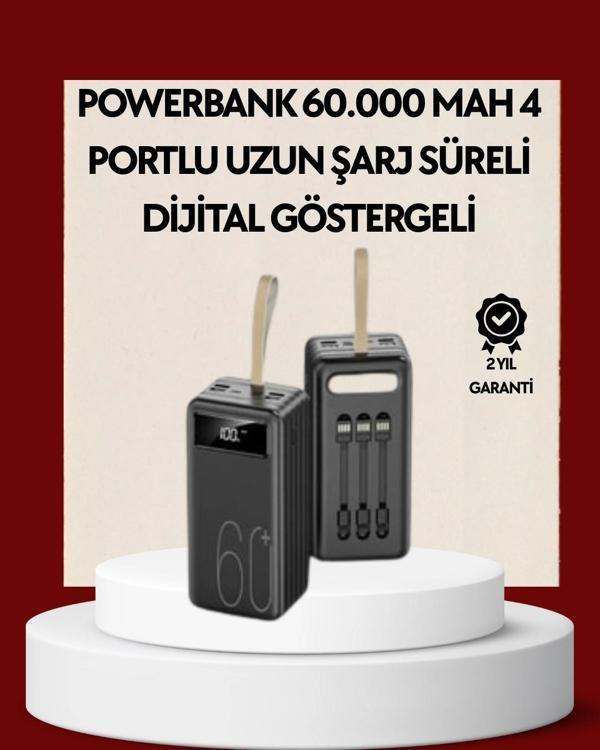 4 Çıkışlı Hızlı Şarj Destekli Powerbank - Image 1