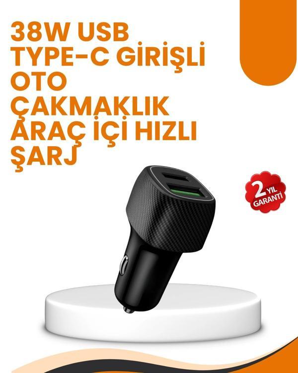 Araç Çakmak Girişli 38W Hızlı Şarj Aleti – İki Cihaz Destekli - Image 1
