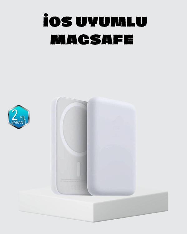 MagSafe 15W Kablosuz Hızlı Şarj Lightning Girişli Taşınabilir Batarya - Image 1