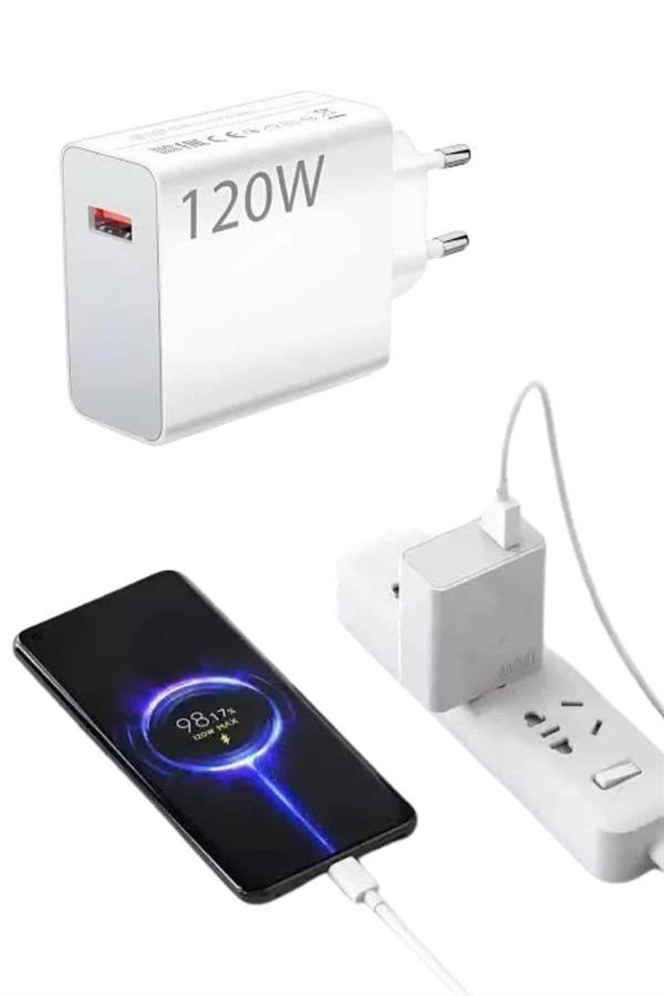 Type C Yüksek Hızlı Şarj Aleti Beyaz 120W Ultra Uzun Ömürlü - Image 1