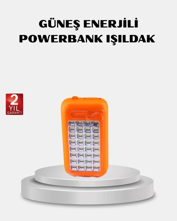 Solar Powerbank 10000 mAh LED Kamp Lambalı Taşınabilir Şarj Cihazı - Image 1
