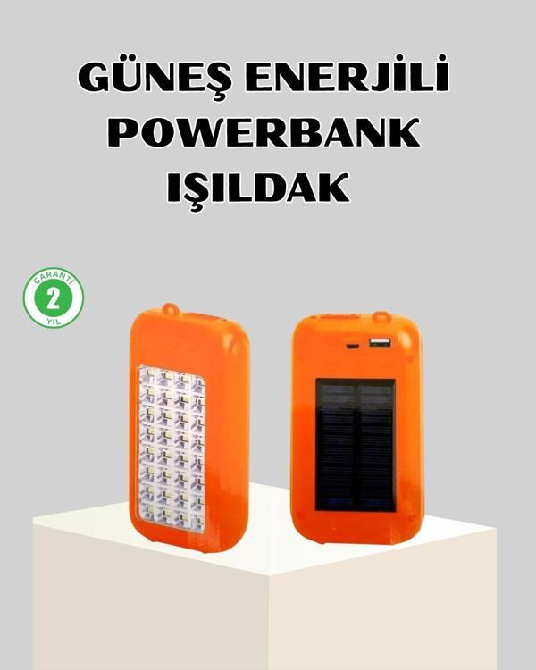 10000 mAh Güneş Enerjili Powerbank ve LED Kamp Lambası - Image 1
