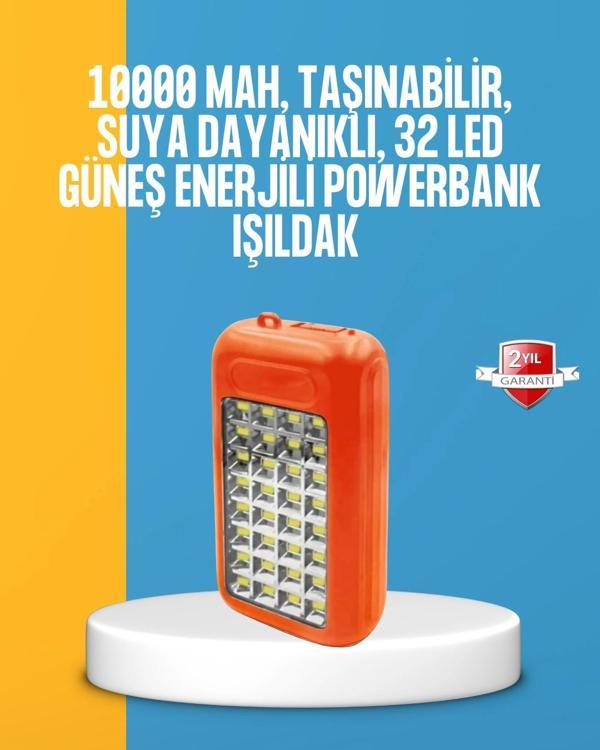 Çift USB Çıkışlı Güneş Enerjili Aydınlatmalı Powerbank - Image 1