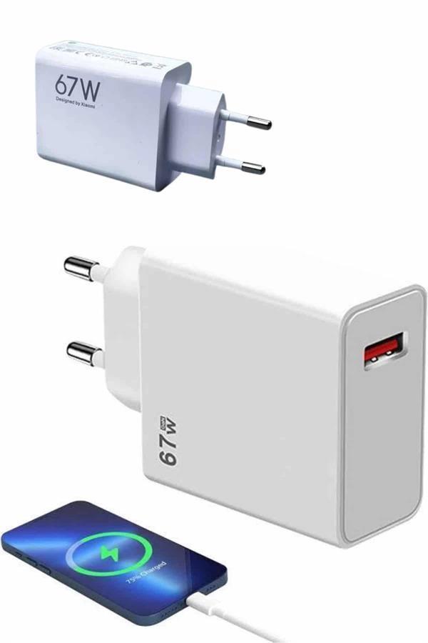 67W Hızlı Şarj Yüksek Voltaj Korumalı Type C Şarj Adaptörü - Image 1