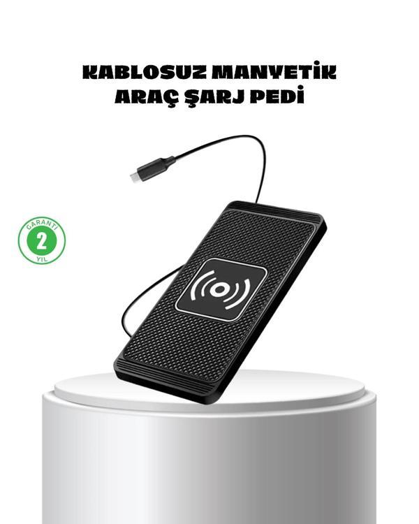 Manyetik Kablosuz Şarj Pedi 15W Hızlı Şarj Kaymaz Silikon Qi Destekli - Image 1
