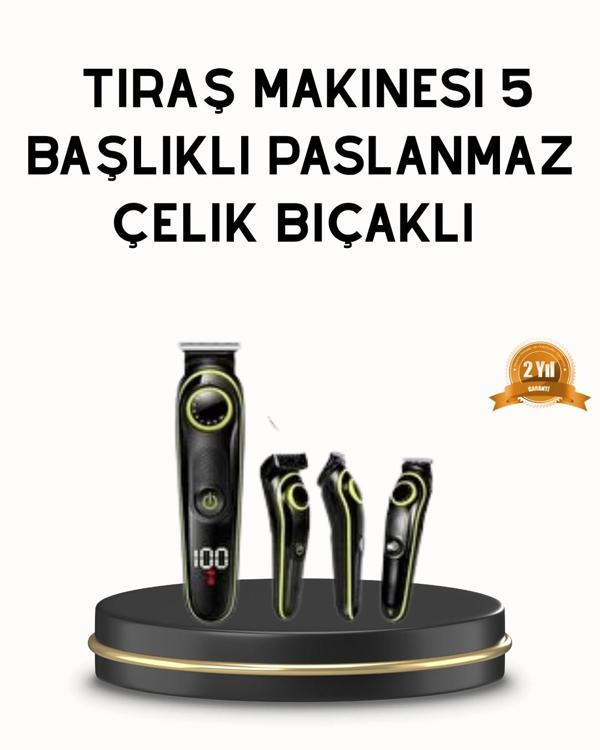 Erkek Bakım Seti 5’i 1 Arada Şarjlı Paslanmaz Çelik Başlıklı - Image 1