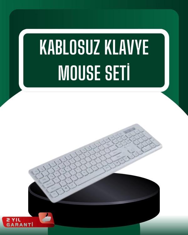 USB Alıcılı Kablosuz Klavye Mouse - Geniş Uyumluluk Sessiz Tuşlar - Image 1